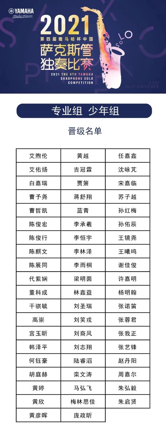 第四届“球盟会杯”（中国）萨克斯管独奏比赛——决赛名单公布，决赛报名通道开启！
